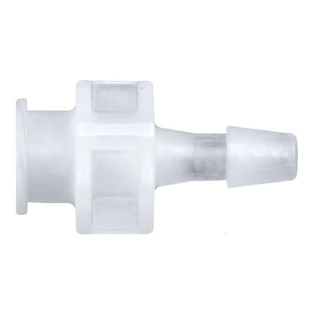 Cole Parmer Luer to Hose Barb Fitting, Straight Adapter, Ntrl Kynar, Cleanroom, Lrg Bore F Luerx5/16in ID; 10PK LBF-5NK7-QC